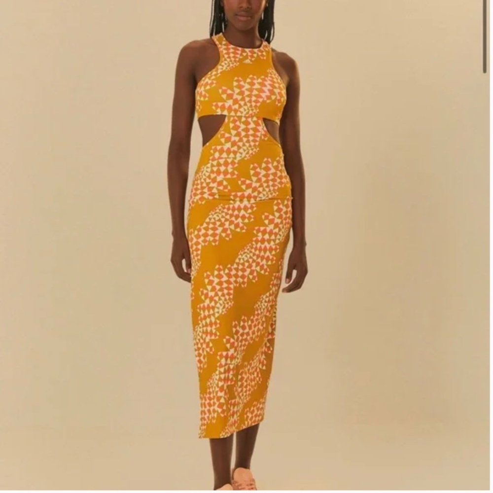 Adidas x FARM Rio Dress - Victory Gold / Chalk White